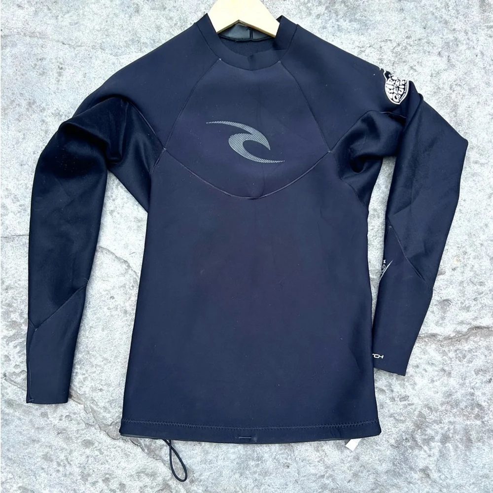 Rip Curl Men's Black Swim Rash Guard pro long sleeve jacket top